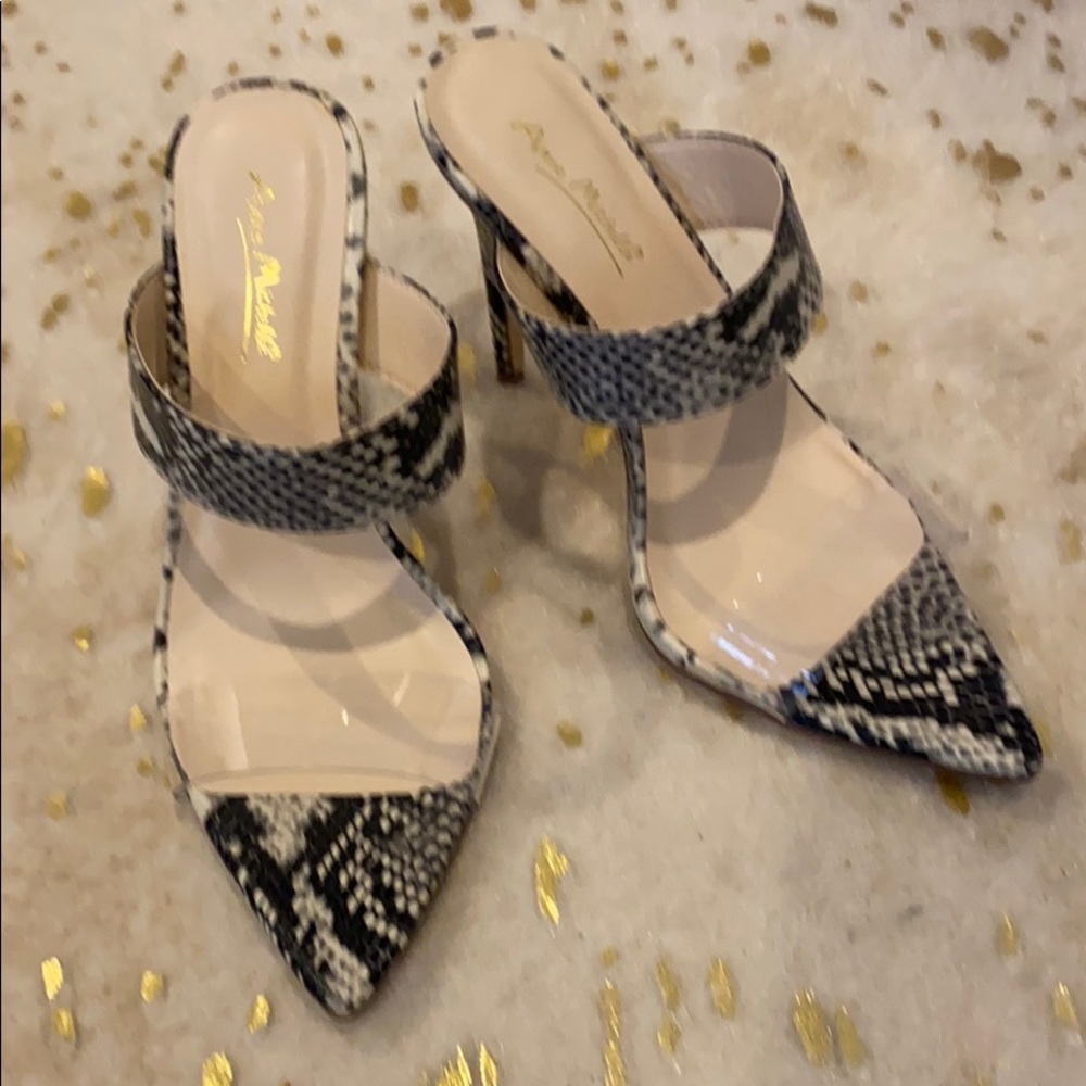 Snake skin clear sandal